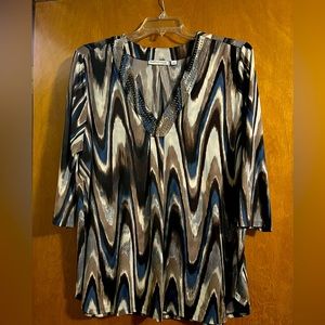 Notations Women’s Blouse with Silver Accents 2X